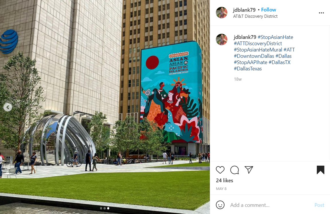 photo of Asian and Pacific Islander Heritage Month content at ATT Discovery District, Dallas