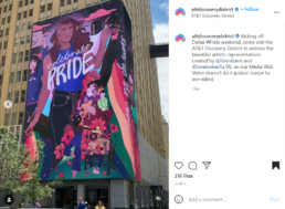 photo of Pride Month content at ATT Discovery District, Dallas